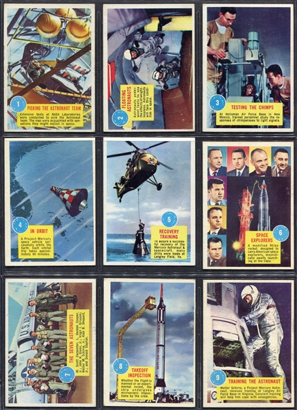 1963 Topps Astronauts Popsicle Back Complete Set of 55 Ex-Nrmt