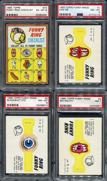 1966 Topps Funny Ring Complete High Grade Set W/Checklist