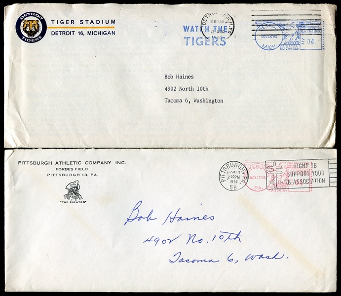 MLB 1950s/60s Envelopes Newsletters & Team Offers