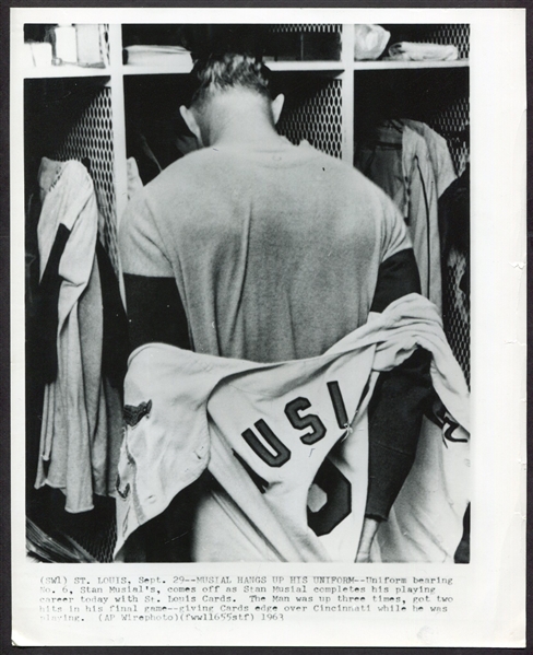1963 Stan Musial Final Game Wire Photo