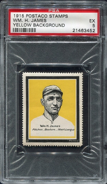 1915 Postaco Stamps Wm. H. James Boston PSA 5