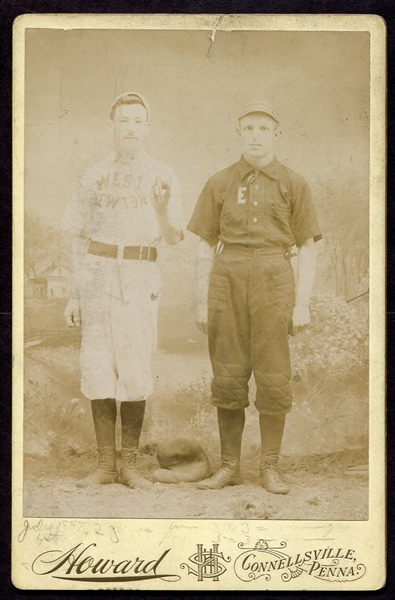 1887 Connellsville Pennsylvania Baseball Players Cabinet 