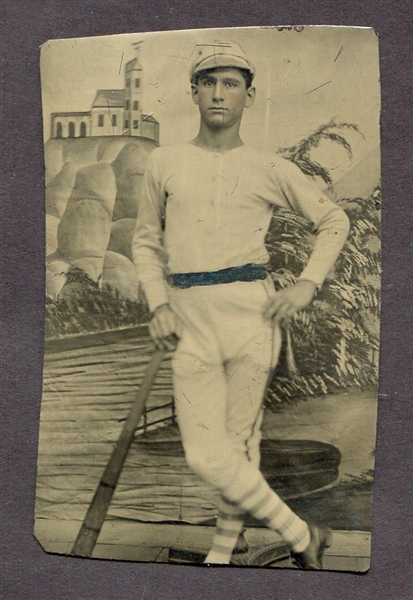19th Century Baseball Player Tintype in Uniform w/Bat 