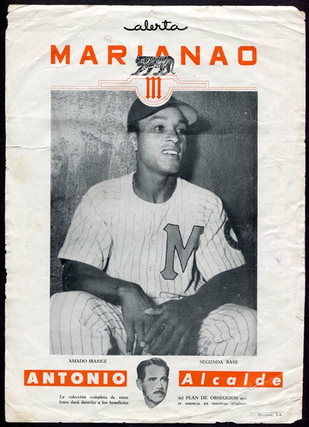 1949 Cuban Baseball Alerta Premium Photo Card Amado Ibanez Marianao