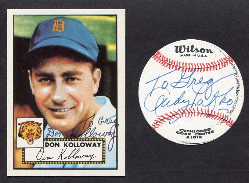 Andy Pafko & Don Kolloway Autographs