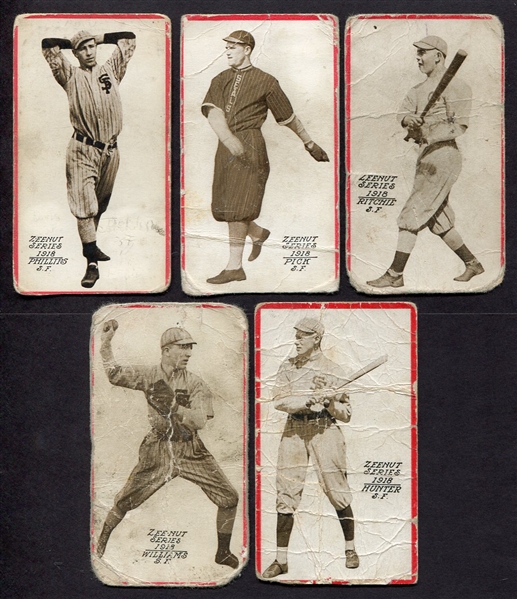 1918 Zeenut 5 Different San Francisco Players