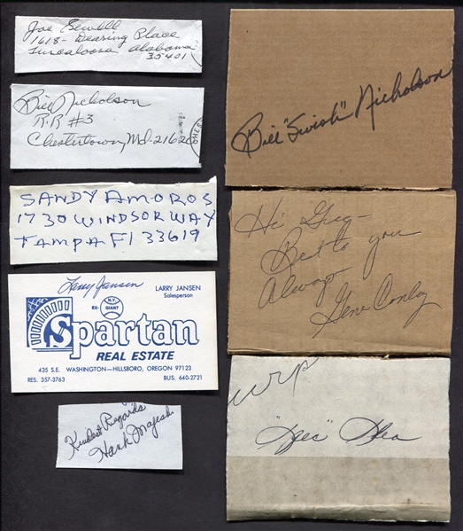 Lot of 8 1930s-1950s Major Leaguers Baseball Autographs