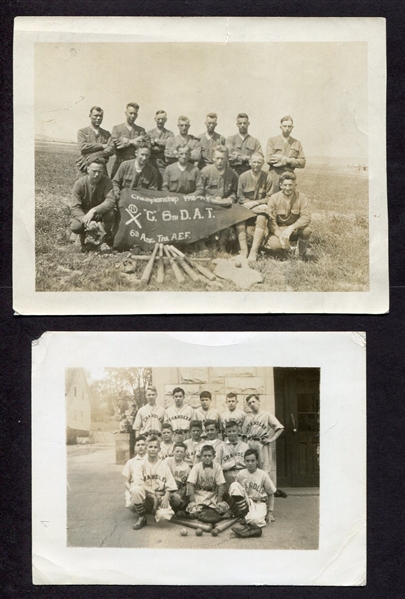 1918 WWI Baseball Team & Chandler High School Team Photographs