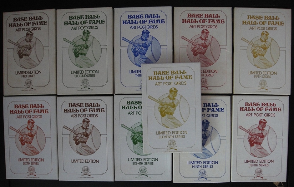 1980-1991 Baseball Hall of Fame Art Post Cards Series 1-11
