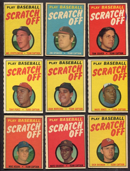 1970 & 1971 Topps Scratch-Offs Lot of 13 Different
