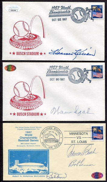 1987 World Series Commemorative Envelopes Signed by Bench Spahn Killebrew & Others