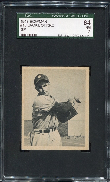 1948 Bowman #16 Jack Lohrke SP SGC 84