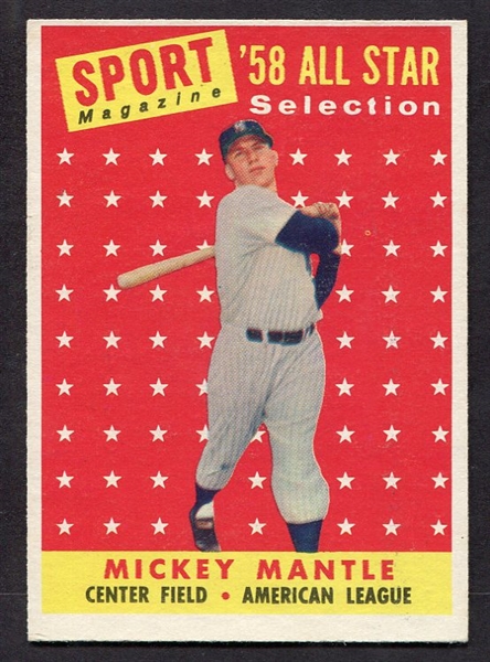 1958 Topps #487 Mickey Mantle All-Star