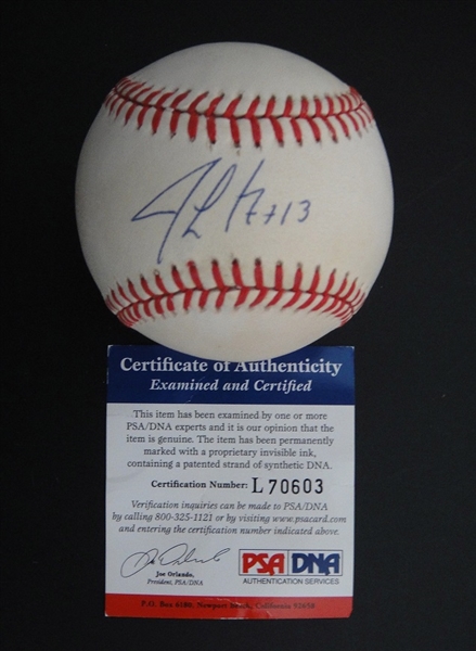 1996 World Series Ball Autographed by Jim Leyritz PSA/DNA Certified