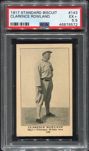 D350-2 1917 Standard Biscuit #143 Clarence Rowland PSA 5.5