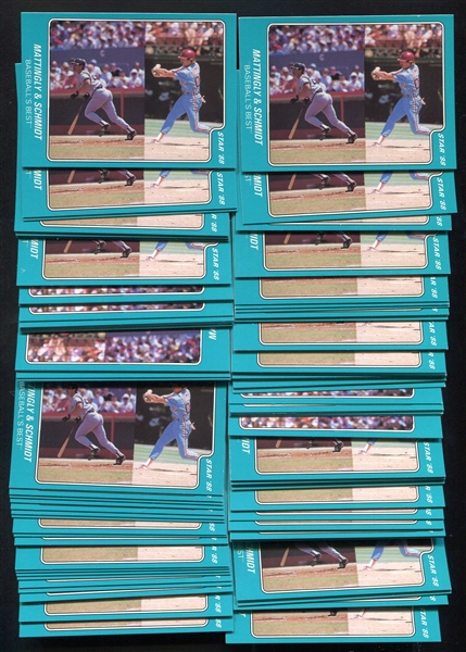 1988 Star Co. Schmidt/Mattingly Promo Cards Lot of 93 Nrmt/Mt-Mt