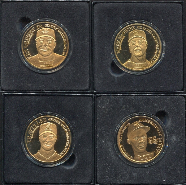 1998 Enviromint Brass Coins 4 Different w/Griffey & McGwire