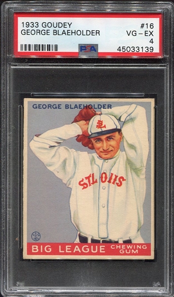 1933 Goudey #16 George Blaeholder St. Louis Browns PSA 4