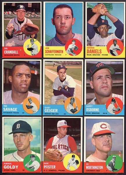 1963 Topps Semi-High & High Numbers Lot of 15 Different