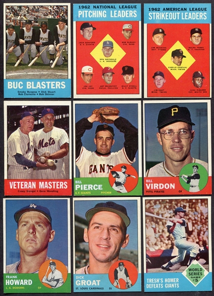 1963 Topps Lot of 27 Nicer Condition w/HOFers & Stars
