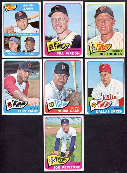 1965 Topps Lot of 21 Nicer Condition Cards w/Stars