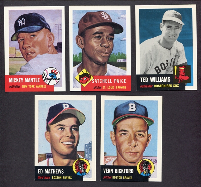 1991 Topps Archives 1953 Baseball Mantle, Paige, Williams & Others