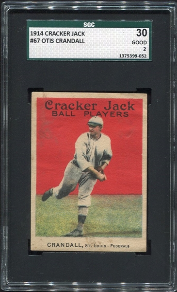 1914 Cracker Jacker #57 Otis Crandall St. Louis SGC 30