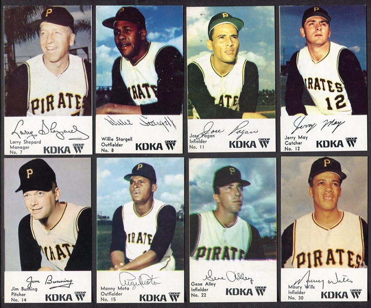 1968 KDKA Pittsburgh Pirates Partial Set of 12 Different Nrmt