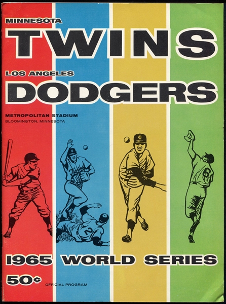 1965 World Series Program Minnesota Twins vs. Los Angeles Dodgers