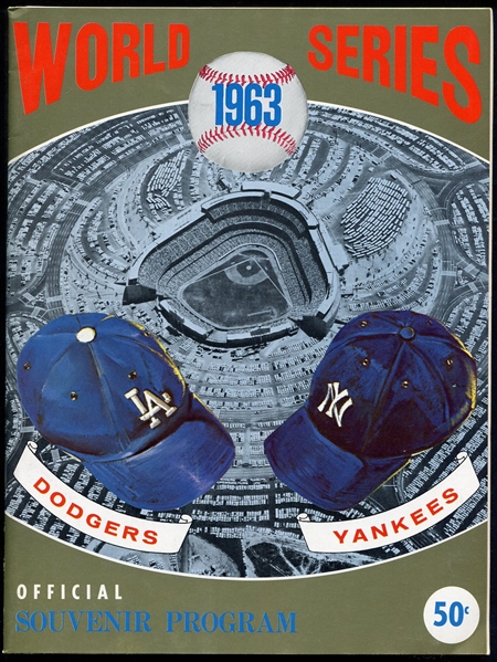 1963 World Series Program Los Angeles Dodgers vs. New York Yankees