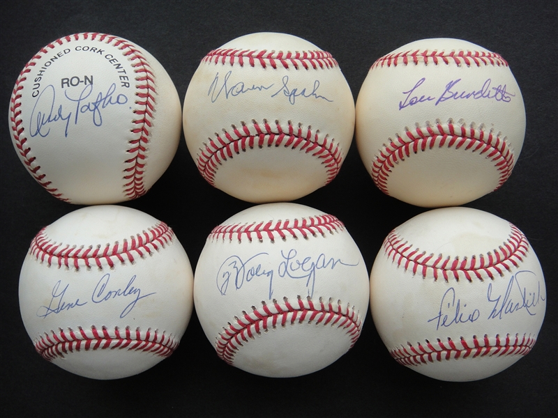 1957 Milwaukee Braves 6 Single Signed Baseballs