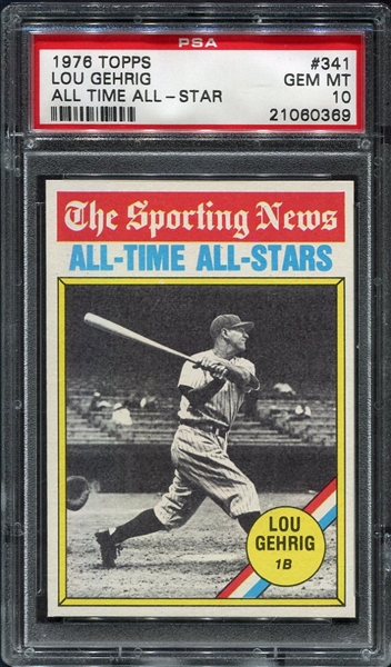 1976 Topps #341 Lou Gehrig All Time All-Star PSA 10