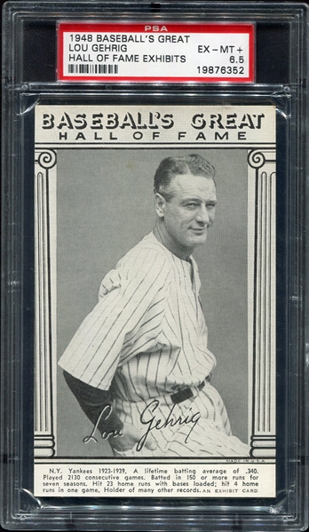 1948 Exhibits Baseballs Great Hall of Fame Lou Gehrig PSA 6.5