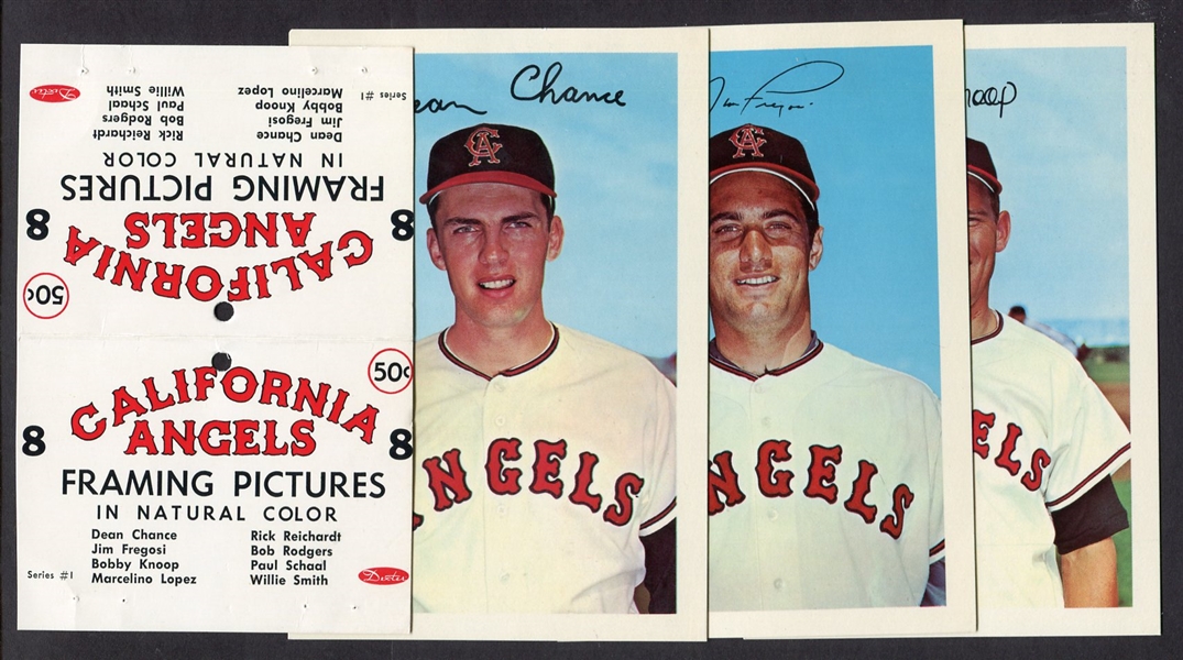 1966 Dexter Press California Angels 8 Different From Pack w/Hang Tag