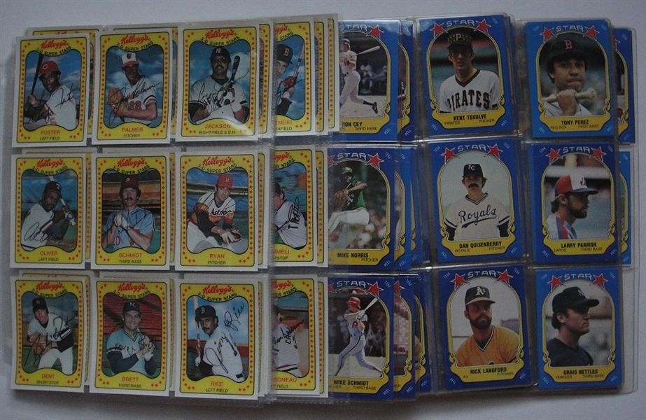 1981 Fleer Stickers and Kelloggs 3-D Complete Sets