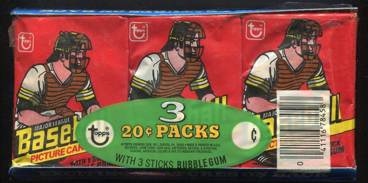 1978 Topps Baseball Traypack 3 Sealed Packs