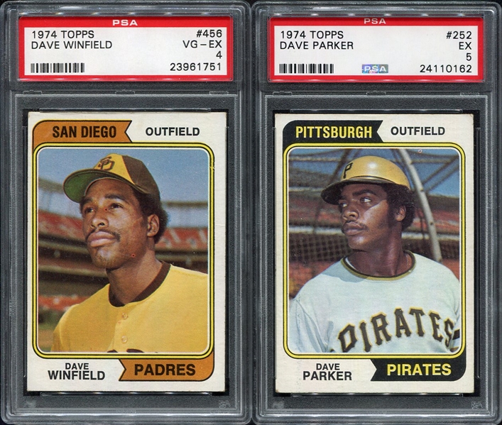 1974 Topps Parker and Winfield Rookie Cards PSA Graded