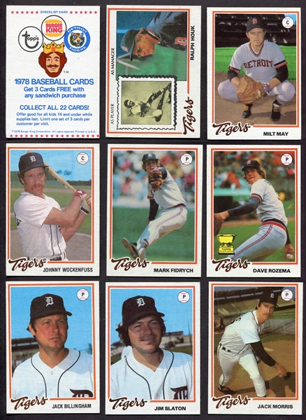 1978 Burger King Tigers & Astros Complete Sets & 1979 Phillies Complete Set