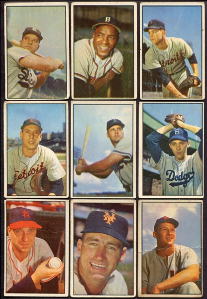 1953 Bowman Color Lot of 33 Different w/Stars & High Numbers