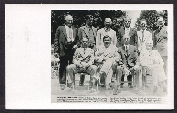 1939 Baseball Hall of Fame Induction Day Postcard 1950s issue