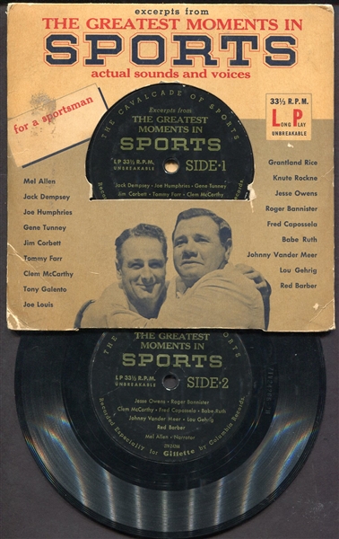 1950s Greatest Moments in Sports 33 1/3 Record(2) Ruth & Gehrig on the Sleeve