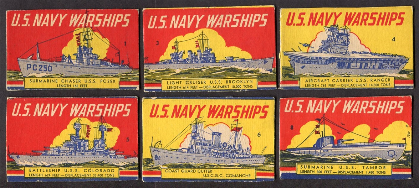 R98 U. S. Navy Warships Near Set 6 of 8