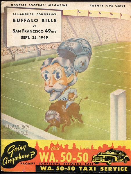 1949 Buffalo Bills vs. San Francisco 49ers AAFC Program
