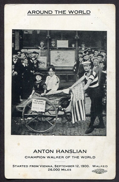 Early 19th Century Postcard Anton Hanslian Champion Walker of the World
