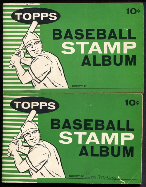 1961 Topps Stamps 2 Albums Partially Filled