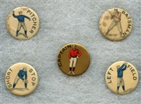 1896 PD1 Baseball Position Pins Lot of 5 Different