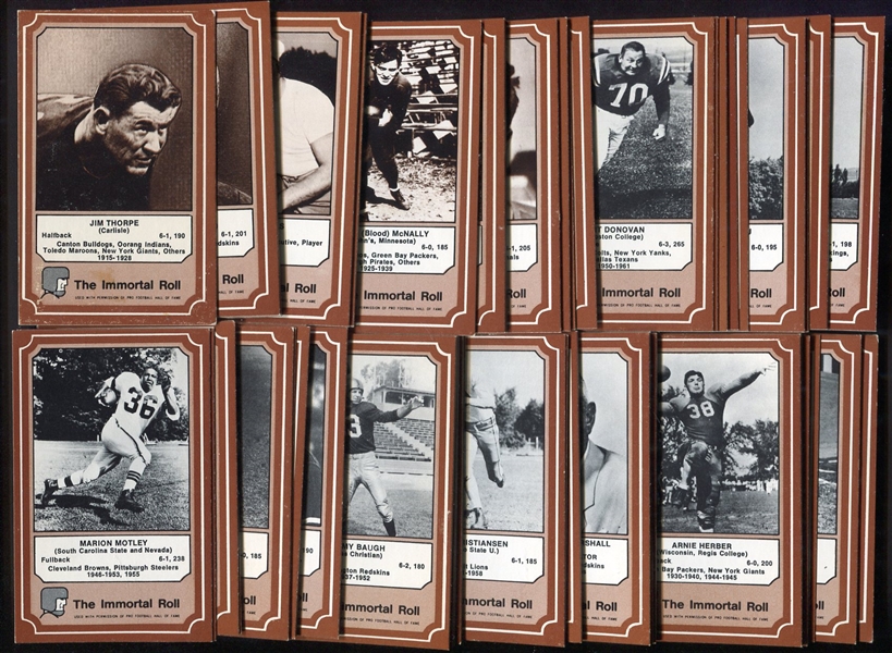 1975 Fleer Football The Immortal Roll Complete Set of 84 
