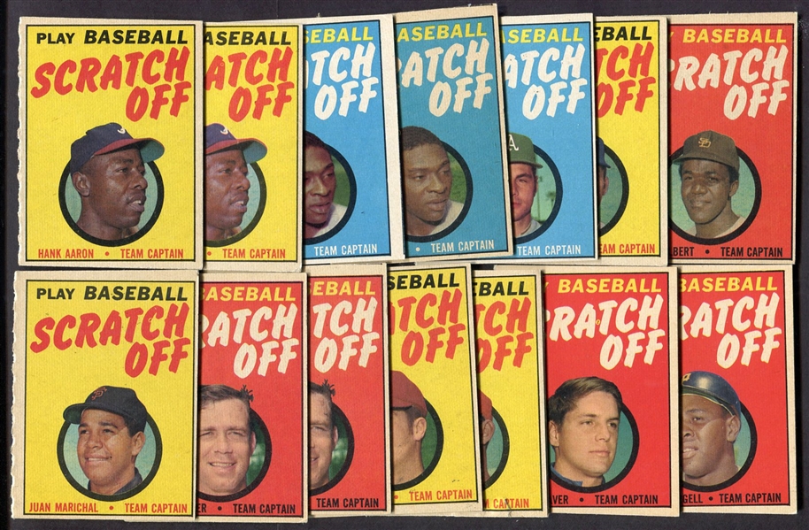1970 Topps Scratch-offs Group of 14 Some Unscratched
