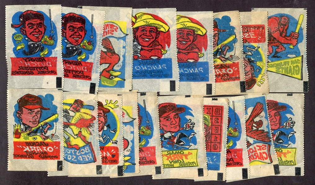 1961 Topps Magic Rub-Offs Lot of 18 Assorted