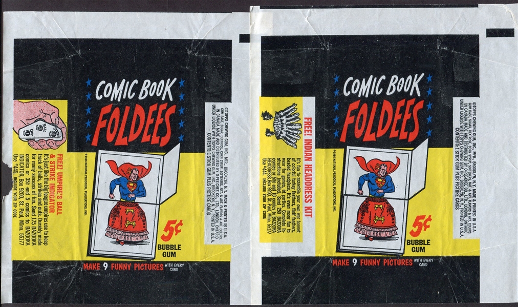 1966 Comic Foldees Pair of Wrappers